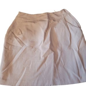 H&M Skirt Size 8 Beige Pockets Lined Side Zip